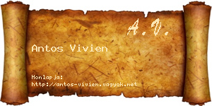 Antos Vivien névjegykártya